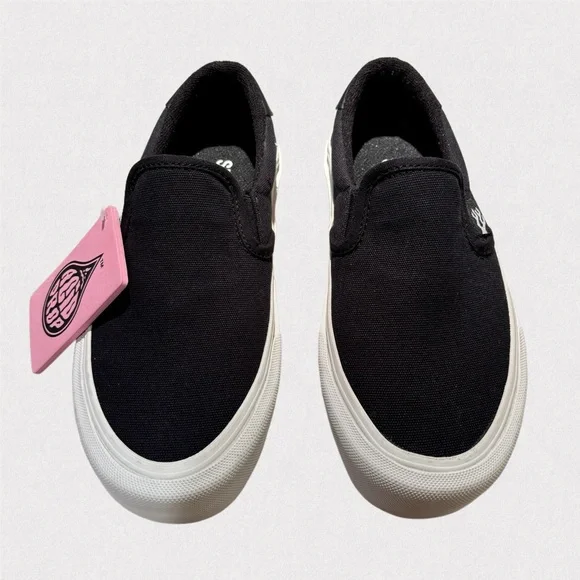 Straye Slip-On Skate Shoes Black Acid Drop Insoles Size 7 NWOT - Picture 3 of 6